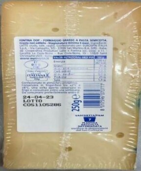 Food Recall Fontina Dop Pascoli Italiani Cheese - recalled due to E. coli The Italy Health Ministry announced th... Foto #2