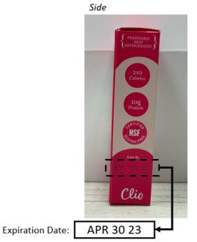 Rappel d'aliments Clio Strawberry Granola & Greek Yogurt Parfait Bar - recalled due to Listeria monocytogenes Clio Sna... photo #2