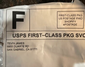 Received an unwanted (cheap) ring from a James Tevin 8955 Duarte Rd San Gabriel,Ca 91775. photo #1