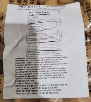Food Recall Yijie Holdings Inc Fried fish ball - recalled due to undeclared egg Yijie Holdings Inc. is recalling... photo #4