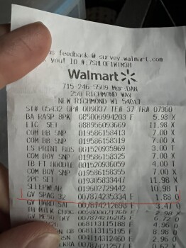 Consumer Review - Food Safety Walmart Supercenter, West Richmond Way, New Richmond, WI, USA Whole family had cooked Great Value sp... photo #2