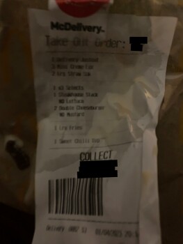 消费者评论 - 食品安全 McDonald's, Stamfordham Road, Newcastle upon Tyne, UK Ordered it last night for tea came an hour lat... 照片 #2
