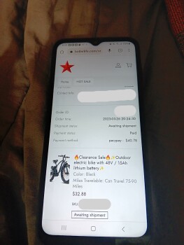 Macys ad for an ebike on clearance, never received and no way to contact them for refund photo #1