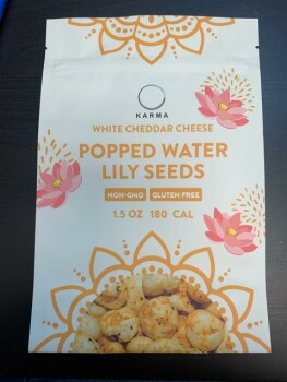 نذكر الطعام Karma White Cheddar Cheese Popped Water Lily Seeds - recalled due to undeclared milk Karma Spices an... صورة فوتوغرافية #1