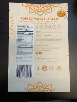 نذكر الطعام Karma White Cheddar Cheese Popped Water Lily Seeds - recalled due to undeclared milk Karma Spices an... صورة فوتوغرافية #2