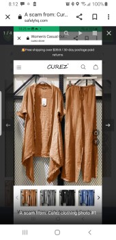 Scam Alert: Curez clothing is a fake page Foto #1