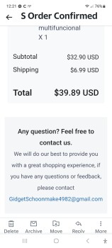 تقرير سلامة المستهلك Scam Alert I ordered February 28,2023. Haven't received order yet. I've been emailing GidgetSchoonma... صورة فوتوغرافية #1