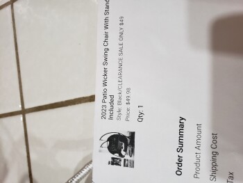تقرير سلامة المستهلك Scam Well I stupidly ordered a wicker chair, with metal stand and cover all in black.  What I receiv... صورة فوتوغرافية #1