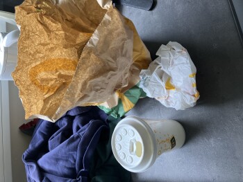 Verbraucherbewertung – Lebensmittelsicherheit McDonald's, La Roche-sur-Yon, France J’ai mangé hier un mcfirst au poulet avec patatoes et lipton gr... Foto #2