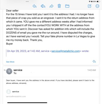 Rapport de sécurité du consommateur Bought of a Facebook ad and it turned into a scam Mark Cadicamo scam from 458 College Point Blvd, Co... photo #12