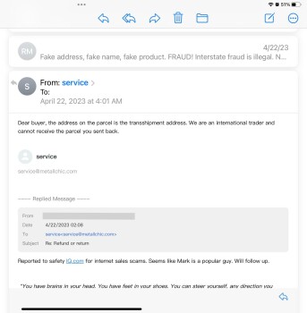 Rapport de sécurité du consommateur Bought of a Facebook ad and it turned into a scam Mark Cadicamo scam from 458 College Point Blvd, Co... photo #20