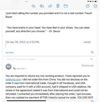 Rapport de sécurité du consommateur Bought of a Facebook ad and it turned into a scam Mark Cadicamo scam from 458 College Point Blvd, Co... photo #33
