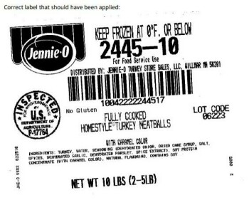 Food Recall Jennie-O FULLY COOKED TURKEY SAUSAGE PATTIES - recalled due to misbranding & allergen The FSIS annou... photo #2