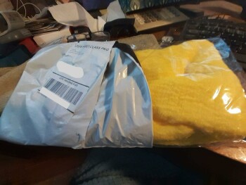 Rapport de sécurité du consommateur Package received; Did not order Small mailer envelope containing a yellow gauze-like scarf....No rec... photo #2
