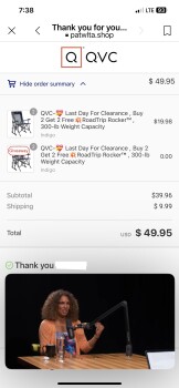 Verbrauchersicherheitsbericht Scam Alert: QVC Ordered what looked to be QVC special buy 2 camp style rocking chairs get 2 free .... Foto #3