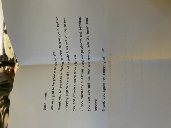 تقرير سلامة المستهلك Fraud mail Empty package with cardboard and letter saying contact us by email with no email address.... صورة فوتوغرافية #1