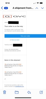 Verbrauchersicherheitsbericht Scam Received an unordered package.  Red scarf.  I had ordered luggage from QVC. Never received lugg... Foto #3