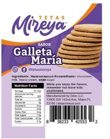 نذكر الطعام Tetas Mireya Nutella, Toddy, Ferrero, Galleta Maria & Oreo - recalled due to allergens DIBE LLC. of... صورة فوتوغرافية #1