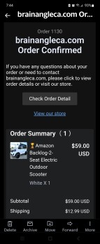 Consumer Safety Report Brainangleca Ordered a electric car from them did not recieve. photo #2