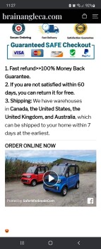 Consumer Safety Report Brainangleca Ordered a electric car from them did not recieve. photo #3