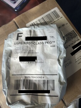 Informe de seguridad del consumidor Scam USPS first class rep old survey empty package came in mail foto #2