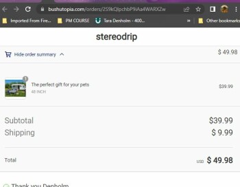 Consumer Safety Report Stereodrip Bushtopia Fence Scam STEREODRIP/BUSHTOPIA  Ordered 32 inch fence. Never received.  Was se... photo #1
