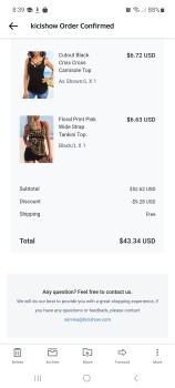 Consumer Safety Report Never received products: kicishow.com I placed an order and they say it was delivered. But I never g... photo #2