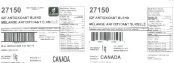 Food Recall Alasko IQF Whole Raspberries and IQF Antioxidant Blend - recalled due to Norovirus The affected prod... photo #1