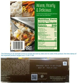 Food Recall Marie Callender’s Beef Shepherd’s Pie- recalled due to extraneous materials The FSIS announced the r... Foto #2