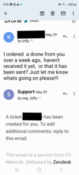 An advertisement on snapchat for selling drones (orange in color)never received anything photo #1