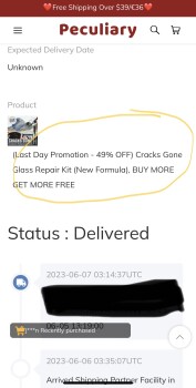 Consumer Safety Report SCAMMER - Carrie Bonkiewicz/ Peculiary/ WEAEHGACRCO - Carrie Bonkiewicz Ordered a windshield Repair... photo #2