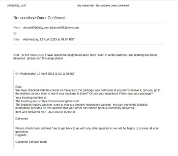 Consumer Safety Report ordered goods says this company delivered items THIS IS NOT TRUE still awaiting goods 2023-04-08 15:... photo #2