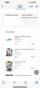 Informe de seguridad del consumidor I never recived my order I ordered on may 30th a swimsuit ,shirts and sandals and NEVER received the... foto #3