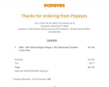 Popeyes Louisiana Kitchen, Mineral Spring Avenue, East Greenwich, Providence, RI, USA photo #1
