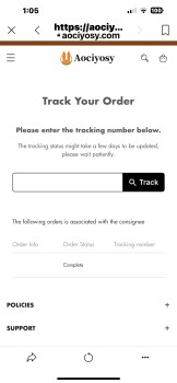 消费者安全报告 Scam fraud - aocoyosy.com I ordered a dog bath from aocoyosy.com 
I have not received it yet. It ha... 照片 #1