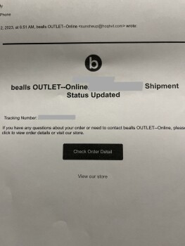 Consumer Safety Report Got sent a ring didn’t order FB scam I had an online order from Bealls outlet from china which I sho... photo #8