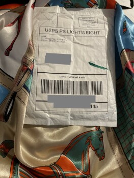 I received a horse satin scarf from Jane photo #1