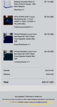 Consumer Safety Report Bed bath and beyond clearance - Service@trsoieg.shop Scam Ordered from ad they posted on FB.. They s... photo #2