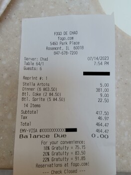 Fogo de Chão Brazilian Steakhouse, Park Place, Rosemont, IL, USA photo #1