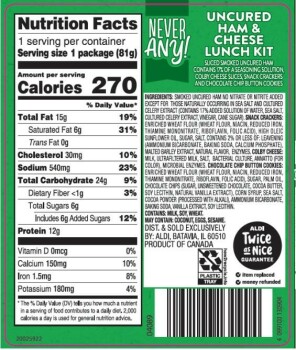 Reclame de Alimentos Never Any! Ham & Cheese lunch kits - Public Health Alert due to Allergen The FSIS is issuing a publi... foto #2