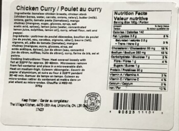 Food Recall The Village Kitchen Chicken Curry - recalled due to undeclared mustard The affected products are bei... photo #2