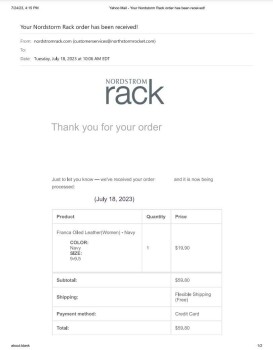 Consumer Safety Report Fake account that looks like Nordstrom Rack selling Birkenstocks Site pretending to be Nordstrom Rac... photo #1