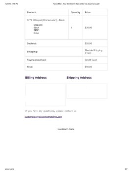 Consumer Safety Report Fake account that looks like Nordstrom Rack selling Birkenstocks Site pretending to be Nordstrom Rac... photo #2