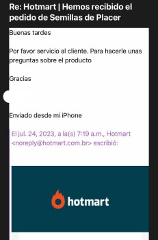 Verbrauchersicherheitsbericht Paquete no pedido Recibí hoy 2 frescos que no pedí
Realice un pedido a la Empresa : Hotmart Foto #3