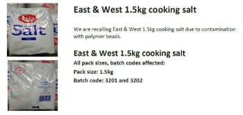 نذكر الطعام Dri Pak Table Salt, East & West Cooking Salt - recalled due to extraneous materials Dri Pak recalls... صورة فوتوغرافية #2