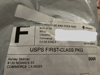 Received a scam package from Ashley Skinner foto #1
