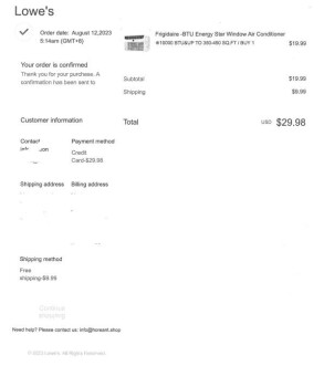 Scamed  under Lowe's name foto #1