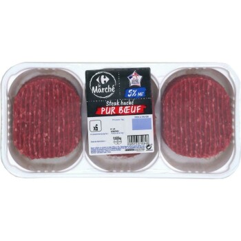 食品召回 CARREFOUR Le Marché Fresh Pure Beef minced steaks 5% MG - recalled due to E. Coli O103:H2 RappelCons... 照片 #1