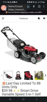 Rapport de sécurité du consommateur Scam - Alivele, sparhana.com, westarshop.com, tmelioro.com I needed a lawnmower and saw one for sale... photo #1