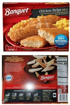 Rappel d'aliments Banquet Chicken Strips Meal - recalle due to potential pieces of plastic The FSIS announced that Con... photo #1